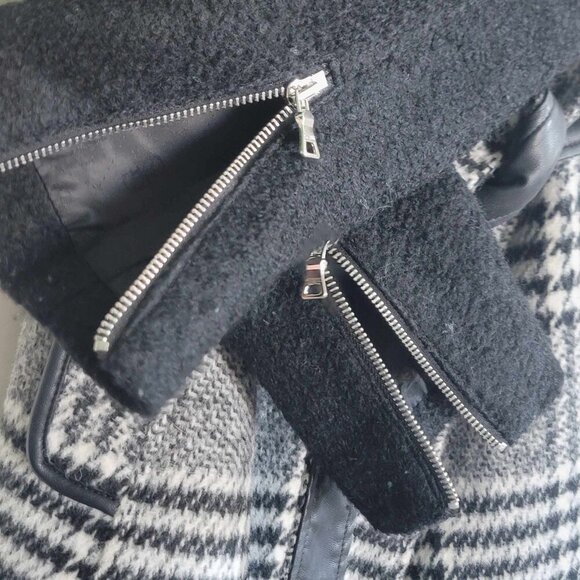 NWOT Women's Guess Wool Plaid Houndstooth Coat Size Small - Picture 10 of 14